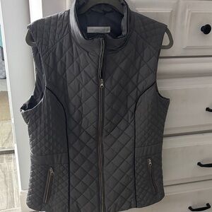 New York & Company Charcoal Quilted Women's Vest